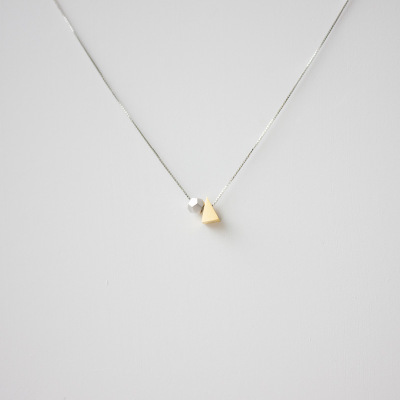 Silver Geometric Art Necklace