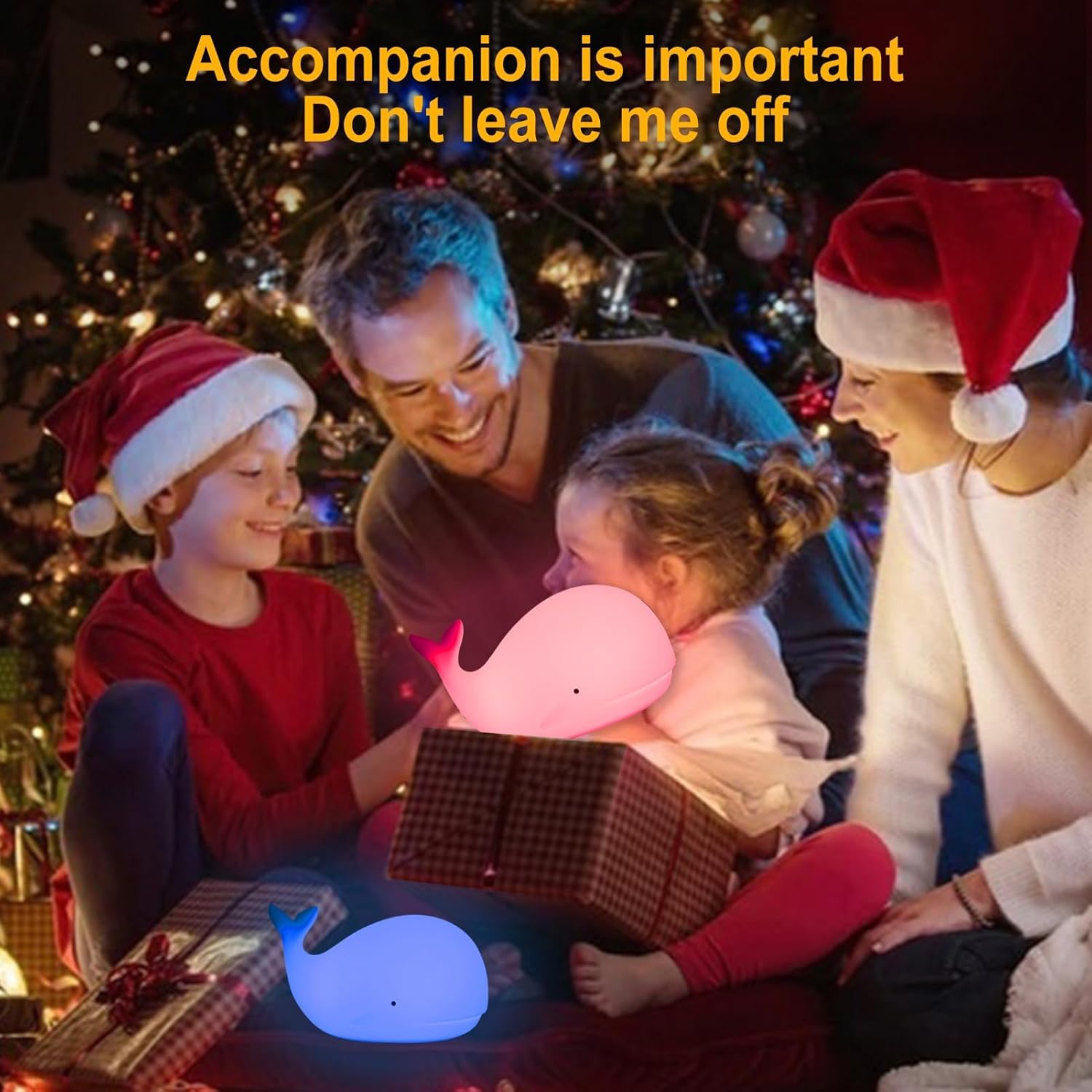 Cute Night Light for Kids - Nightlight for Children Animal Whale Night Lamp Birthday Halloween Christmas Gift with Color Changing USB Rechargeable for Toddler Baby Bedroom (Whale)