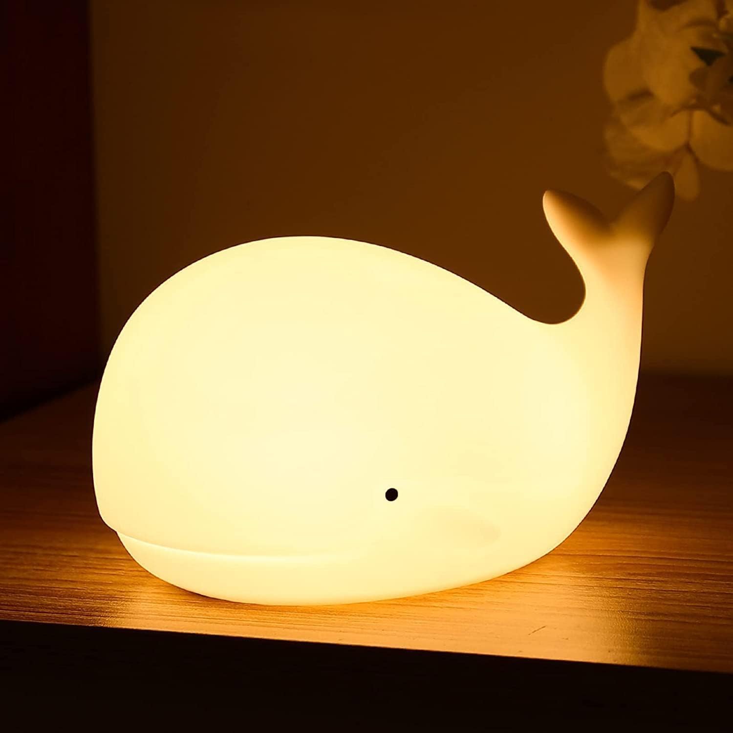 Cute Night Light for Kids - Nightlight for Children Animal Whale Night Lamp Birthday Halloween Christmas Gift with Color Changing USB Rechargeable for Toddler Baby Bedroom (Whale)