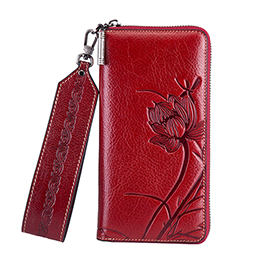 Chinese style ladies leather clutch