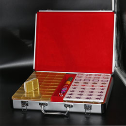 High-grade two-color crystal gold mahjong gift box