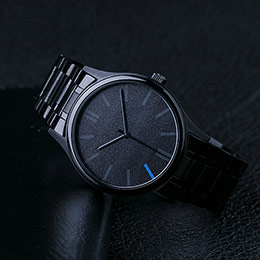 Black Steel Minimalist Quartz Watch