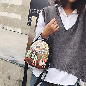 Korean cartoon graffiti messenger bag