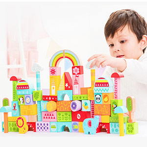 Children's solid wood educational building blocks toys