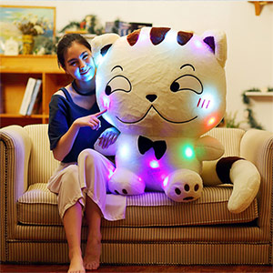 Luminous big face cat plush doll