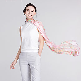 Women's silk satin long scarf