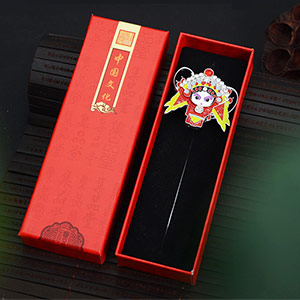 Peking Opera Mask Metal Bookmark