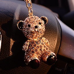 Korean bear diamond keychain