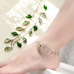 Fresh leaf beautiful anklet