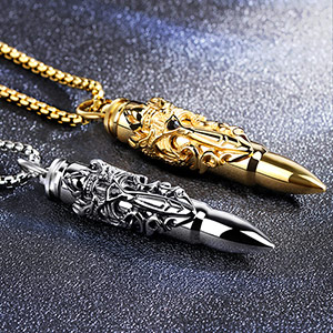 Panlong Bullet Head Titanium Steel Necklace