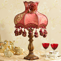European and Korean imitation solid wood wedding high-end table lamp