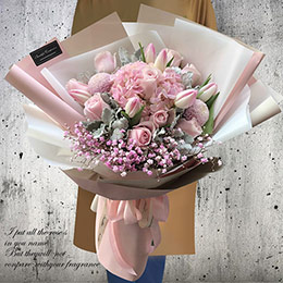 Korean style mixed hydrangea bouquet