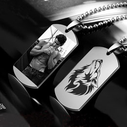 Men's Titanium Steel Military Brand Necklace with Engraving