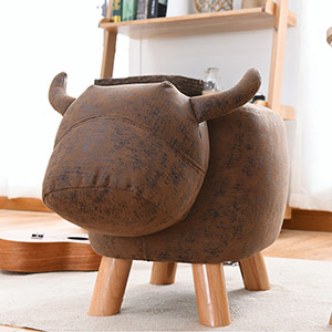 Solid wood calf shoe changing stool