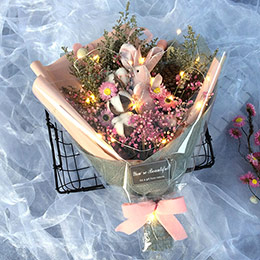 Wishing Rabbit Gypsophila Bouquet