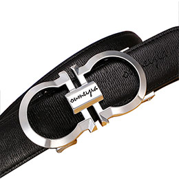 Luksusowy męski pasek z klamrą w kształcie 8