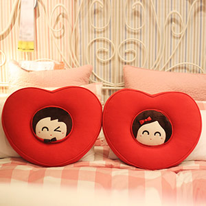 Wedding couple doll pillow pair