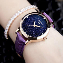 Brilliant interstellar rose gold women's watch