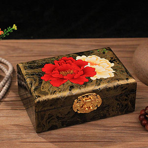 Hand-painted lacquer jewelry box