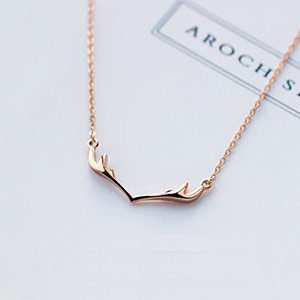 Elk antler sterling silver necklace