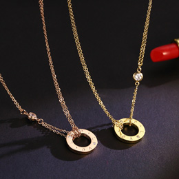 European and American love women's titanium steel necklace
