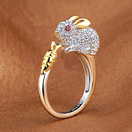 Chinese Zodiac platinum open ring