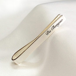 Sterling silver business lettering tie clip