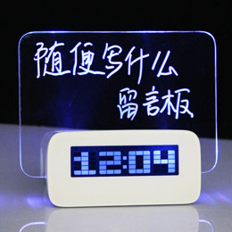 Write message board alarm clock