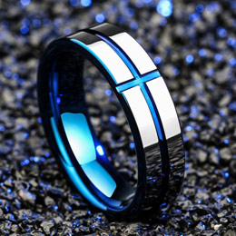 Blue Love Men's Tungsten Ring