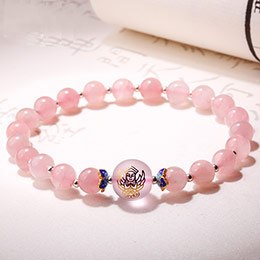 Buddha Washing and Consecration Pink Crystal Bracelet