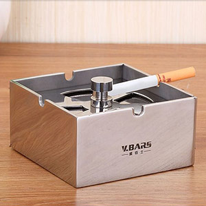 Stainless steel rotatable ashtray