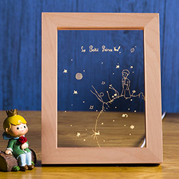 LED Beech Wood Photo Frame Night Light