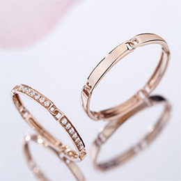 18k gold romantic couple ring