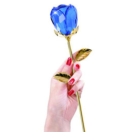 Gold-plated crystal rose