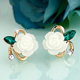 Romantic Rose Flower Non-pierced Ear Clip