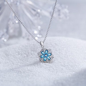 925 silver diamond snowflake necklace