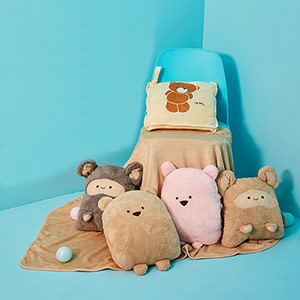 Cute cartoon coral fleece pillow