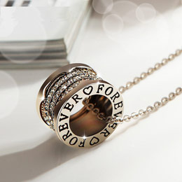 Eternal Heart Rhinestone Sweater Necklace
