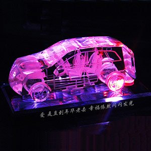 Luminous crystal car model customization