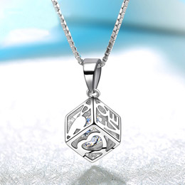 Love Cube Creative Sterling Silver Necklace