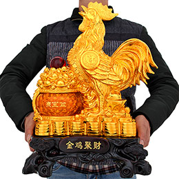 Gold rooster figurine