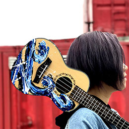 Girls painted ukulele