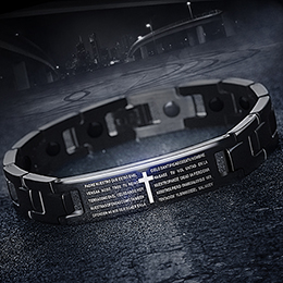 Trendy men's cross titanium steel bracelet