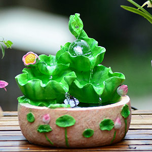 Lotus leaf and flowing water fountain ornaments