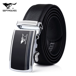 Septwolves men's leather automatic buckle belt