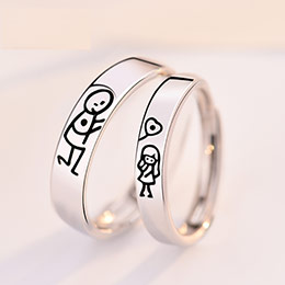 Cartoon fresh couple ring