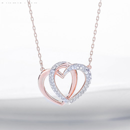 Swarovski Dubbel Hart Ketting