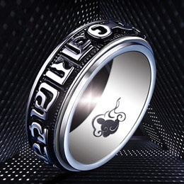 Men's domineering titanium steel ring personalized engraving