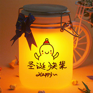 Christmas hand-painted sunshine jar