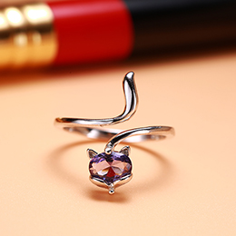 Amethyst Fox Ring